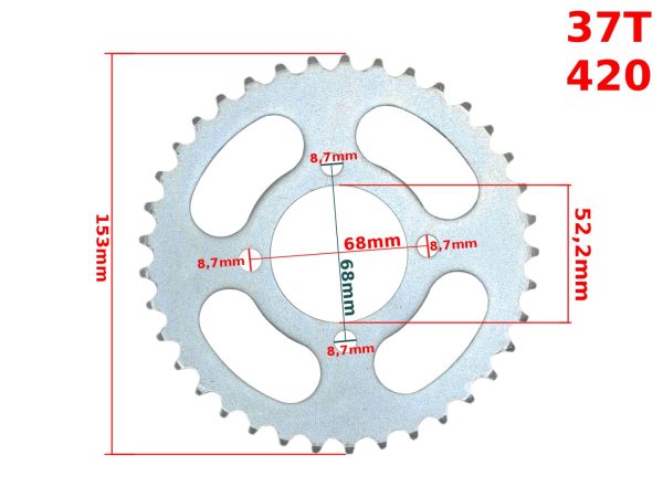 ZĘBATKA TYŁ 420-37z CROSS 125 HB