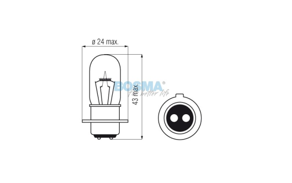 Żarówka BOSMA 12V 20/20W PX15D (3813) 10 szt.