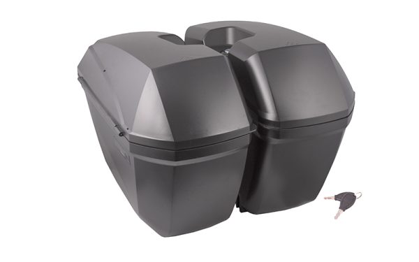 Kufry boczne Moretti, MR-B66, 23L, Czarne, Czerwony odblask