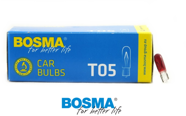 Żarówka BOSMA 12v 1,2W T05 RED