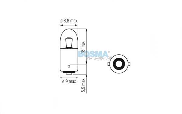 Żarówka BOSMA 12V 4W BA9s ORANGE