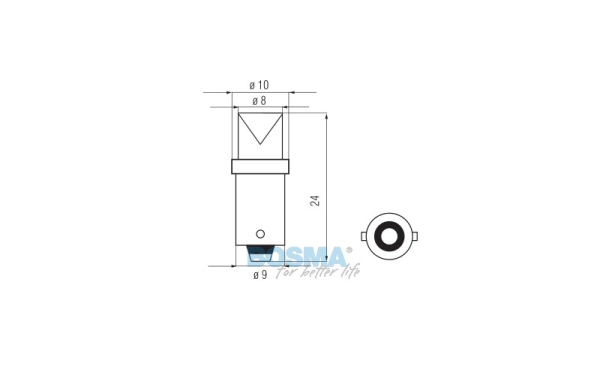 Żarówka BOSMA 12V 1*LED STANDARD BA9s  BLUE WIDE VIEWING BLISTER