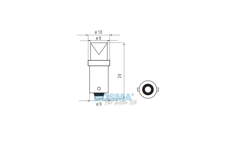 Żarówka BOSMA 12V 1*LED STANDARD BA9s  BLUE WIDE VIEWING BLISTER