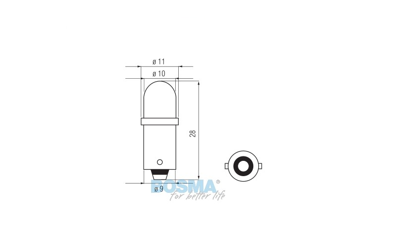 Żarówka BOSMA 12V 1*LED STANDARD BA9s Yellow blister