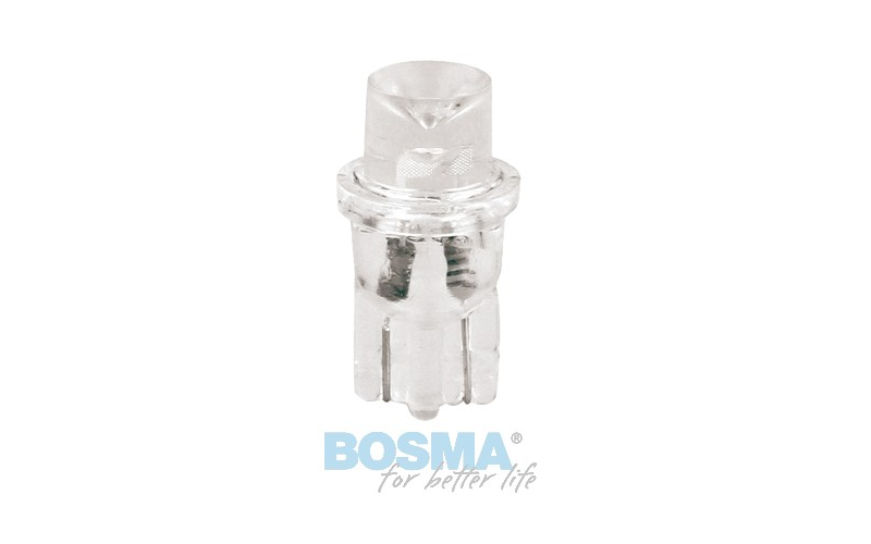 Żarówka BOSMA 12V 1*LED STANDARD T10 RED WIDE WVIEWING BLISTER