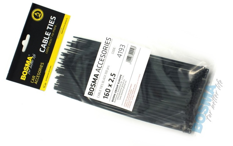 Opaska zaciskowa BOSMA 2,5*160 mm black (100 pcs) 4193