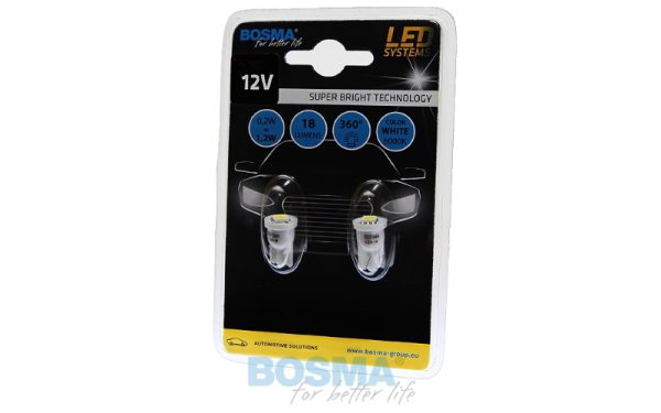 Żarówka BOSMA 12V 1xLED SMD5050 T10 WHITE 6000K BLISTER (2 szt.)