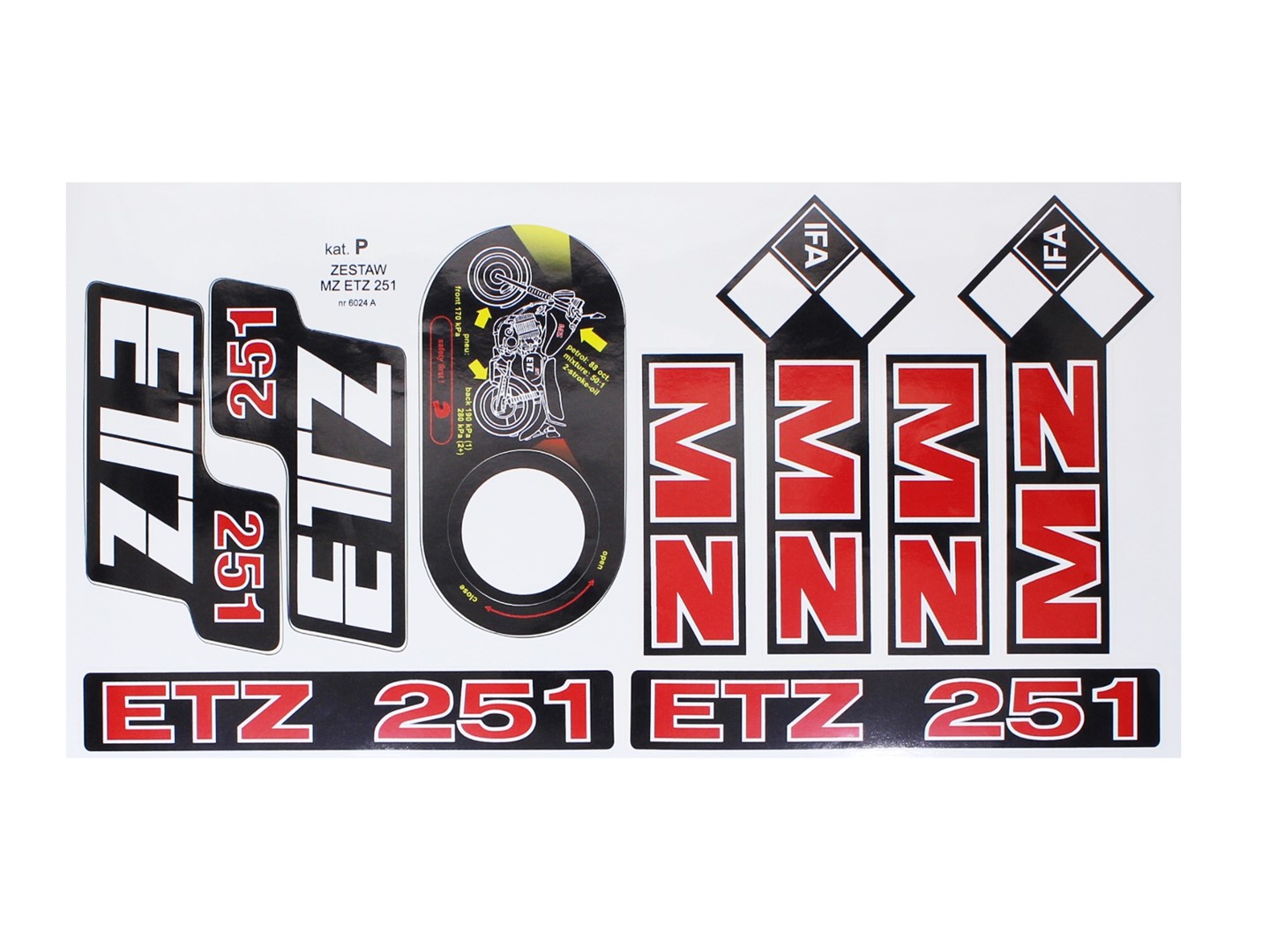 NAKLEJKA MZ ETZ 251 DUŻA CZERWONA KAT-P