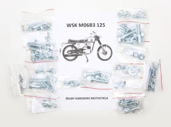 ŚRUBY MOTOCYKLA (BEZ ŚRUB SILNIKA) WSK M06B3 125 BĄK