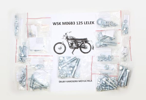 ŚRUBY MOTOCYKLA (BEZ ŚRUB SILNIKA) WSK M06B3 125  LELEK