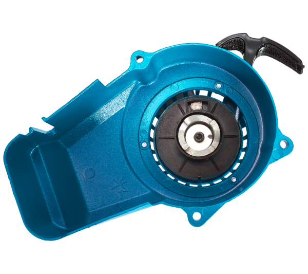 Pokrywa silnika - szarpaka do motoroweru Pocket Bike aluminiowa niebieska