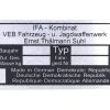 TABLICZKA ZNAMIONOWA SIMSON IFA AG