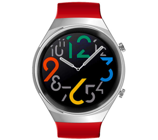 Smartwatch Rubicon RNCE68 srebrny czerwony pasek