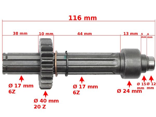 WAŁEK SPRZĘGŁA ATV 110/125 SKRZYNI BIEGÓW ROB