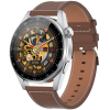 Smartwatch Rubicon RNCE78 srebrny czarny silikon i brązowa skóra