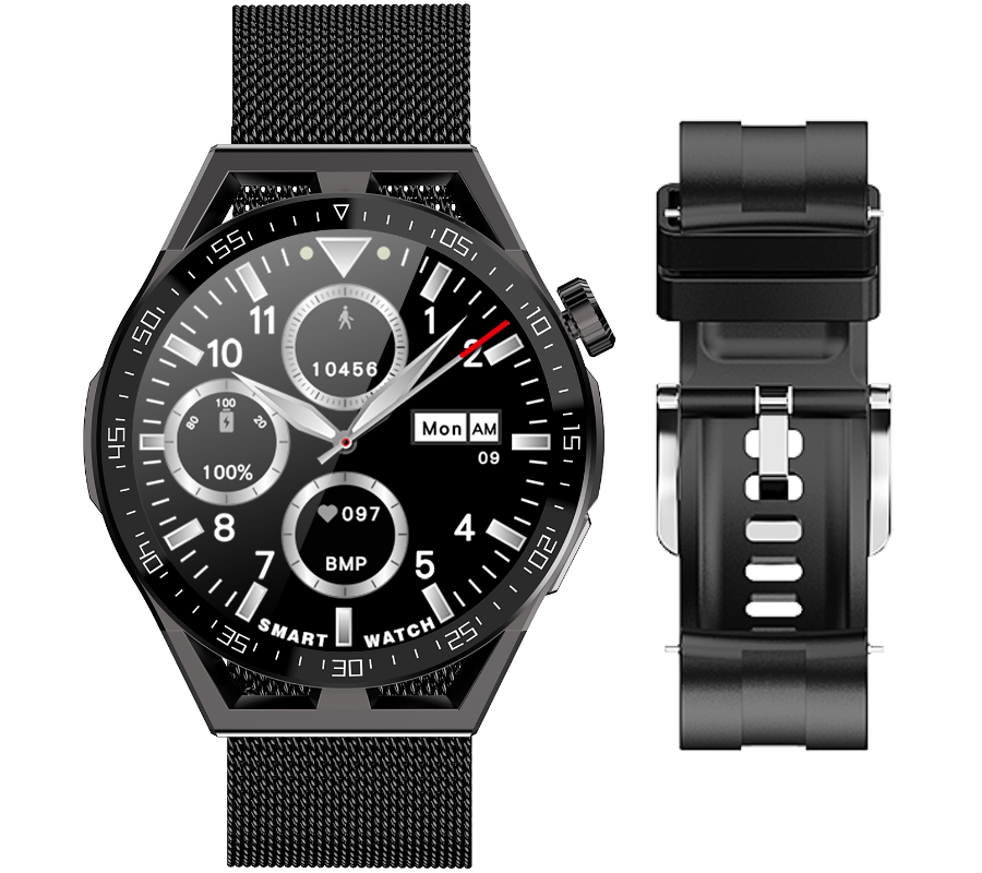 Smartwatch Rubicon RNCE88 czarny czarny silikon i czarna bransoleta