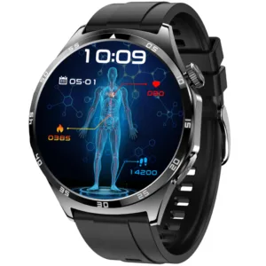 Smartwatch Rubicon RNCF38 czarny/czarna bransoleta + czarny silikon
