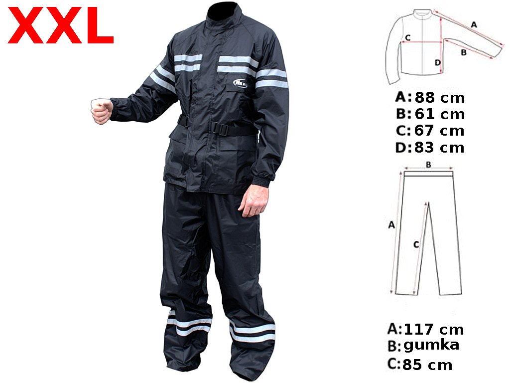 KURTKA + SPODNIE PRZECIWDESZCZOWE XXL