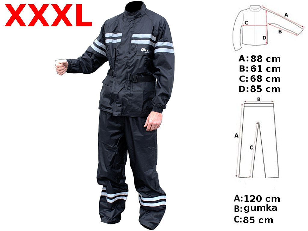 KURTKA + SPODNIE PRZECIWDESZCZOWE XXXL