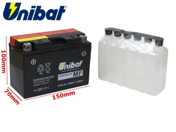 AKUMULATOR UNIBAT CT9B-BS L+ 8Ah YT9B-BS