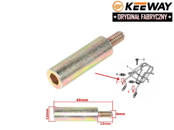 ŚRUBA MOCOWANIA BAGAŻNIKA KEEWAY DŁUGA M6x48 ORYGINAŁ