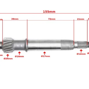 WAŁEK PRZEKŁADNI GY6 SPRZĘGŁA 155mm