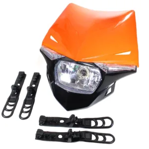 LAMPA PRZÓD CROSS ENDURO Z OWIEWKĄ CZERWONA SC
