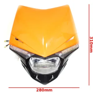 LAMPA PRZÓD CROSS ENDURO Z OWIEWKĄ POMARAŃCZOWA SC