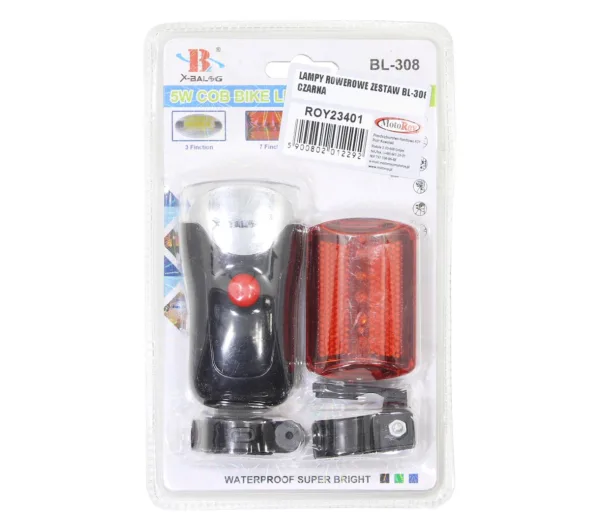 LAMPY ROWEROWE ZESTAW BL-108 CZARNA