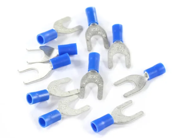 KOŃCÓWKA WIDEŁKOWA M6 IZOLOWANA NIEBIESKA 6.4mm, 0.5-1.5mm KPL. 10szt.