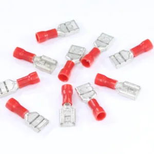 KONEKTOR PŁASKI 6,3MM ŻEŃSKI IZOLOWANY, 0,8MM, 0,5-1,5MM, 10SZT