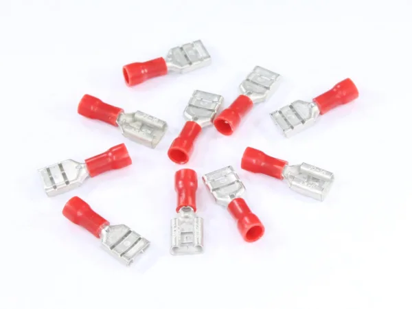KONEKTOR PŁASKI 6,3MM ŻEŃSKI IZOLOWANY, 0,8MM, 0,5-1,5MM, 10SZT