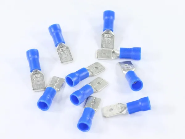 KONEKTOR PŁASKI 6,3mm MĘSKI PEŁNA IZOLACJA, 0,8mm, 1,5-2,5mm, KPL. 10 szt.
