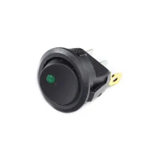 WŁĄCZNIK ON-OFF SMRS101-6LDR 1A 250V OKRĄGŁY ZIELONA DIODA