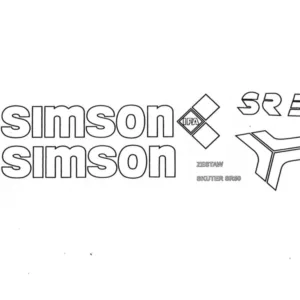 NAKLEJKA SIMSON SR50 B BIAŁA SKUTER KPL. KAT-L
