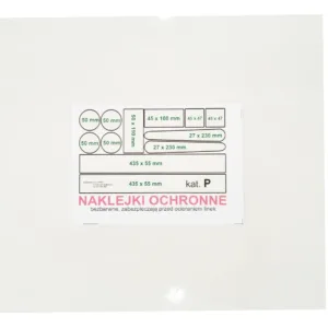 NAKLEJKA OCHRONNA ZESTAW 295mm x 255mm KAT P