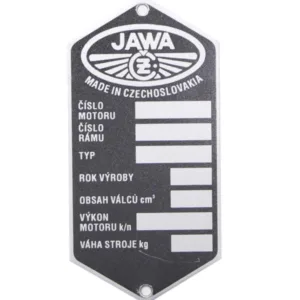 TABLICZKA ZNAMIONOWA JAWA 353 360 559 KIVACKA PO ROKU 1958
