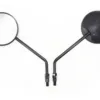 LUSTERKA MOTOCYKLOWE RETRO OLD CZARNE M10 LEWY GWINT + REDUKCJA NA PRAWY OXF-916 E9 KPL.OX