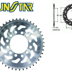ZĘBATKA TYŁ SUNSTAR STALOWA SUNR1-3356-43