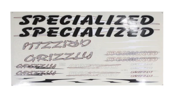 ROWER NAKLEJKA GRIZZLY SPECIALIZED CZARNA 335x160m