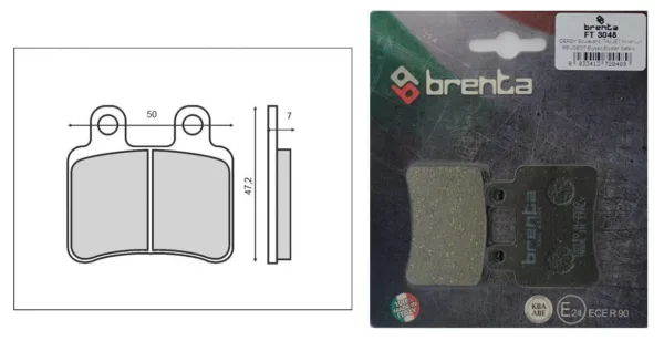 KLOCKI HAMULCOWE BRENTA KH350 DERBI/PEUGEOT/HM/MBK/YAMAHA/RIEJU/CPI, PRZÓD