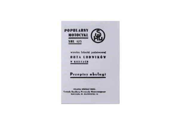 KATALOG INSTRUKCJA PRZEPISY OBSŁUGI SHL 125