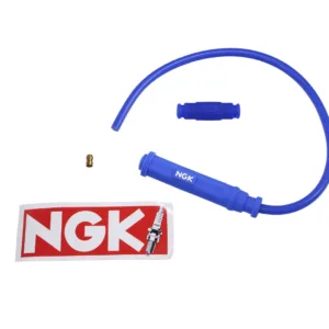 PRZEWÓD WYSOKIEGO NAPIĘCIA Z FAJKĄ 8mm SILIKONOWY NGK NIEBIESKI HB