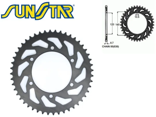ZĘBATKA TYŁ SUNSTAR STALOWA SUNR1-5526-48