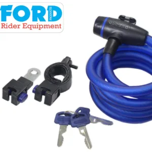 BLOKADA ZABEZPIECZENIE PRZECIWKRADZIEŻOWE OXFORD LINKA CABLE LOCK Z ZAMKNIĘCIEM DŁ.1,8x12mm KOLOR NIEBIESKI