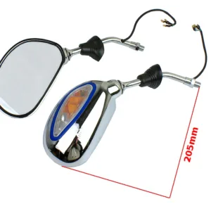 LUSTERKA M10 QY 196 CHROM Z KIERUNKOWSKAZEM KPL.