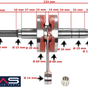 WAŁ KORBOWY MINARELI VERTICAL APRILIA RACING PIN10mm RMS