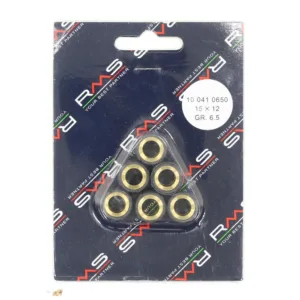 ROLKI WARIATORA 15x12mm 6,5gr APRILIA BENELLI MALAGUTI MBK YAMAHA RMS PASUJE DO MODELI: APRILIA-AMICO/AREA/GULLIVER/RALLY/SCARABEO/SR BENELLI-491/K2/NAKED/PEPE MALAGUTI-CENTRO/F10/F12/F15/YESTERDAY MBK-MACH G/SORRISO/BOOSTER/FORTE/FLIPPER/OVETTO