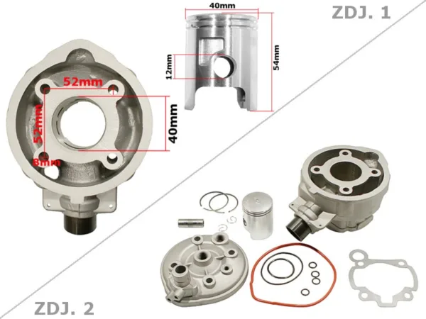 CYLINDER APRILIA YAMAHA50CC AM6 Z GŁOW KPL NIKASYL