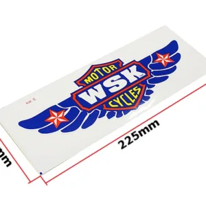 NAKLEJKA WSK MOTOR CYCLES NIEBIESKA KAT-E